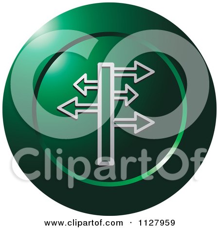 Clipart Of A Green Route Icon - Royalty Free Vector Illustration by Lal Perera