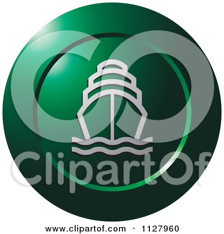 Clipart Of A Green Ship Icon - Royalty Free Vector Illustration by Lal Perera