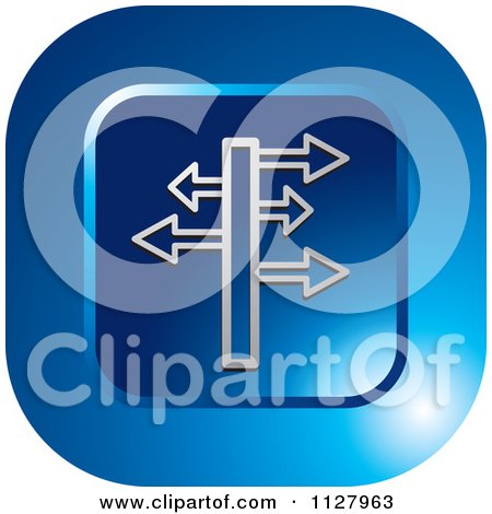 Clipart Of A Blue Route Icon - Royalty Free Vector Illustration by Lal Perera