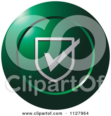 Clipart Of A Green Validate Or Protection Icon - Royalty Free Vector Illustration by Lal Perera