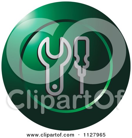 Clipart Of A Green Settings Icon - Royalty Free Vector Illustration by Lal Perera