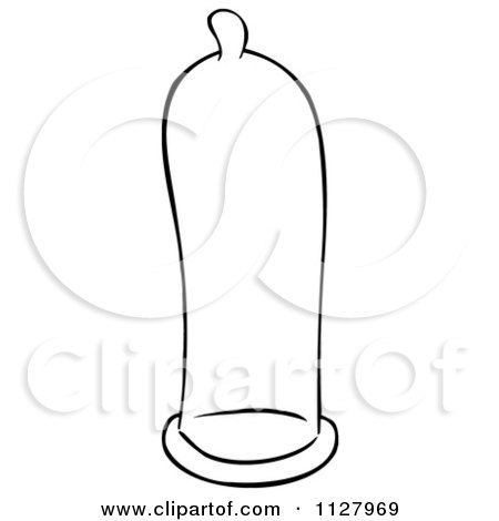 Cartoon Of A Blue Latex Condom - Royalty Free Vector Clipart by Hit Toon