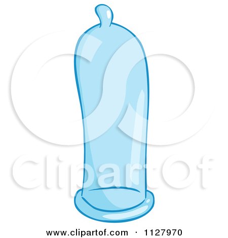 Cartoon Of A Blue Latex Condom - Royalty Free Vector Clipart by Hit Toon
