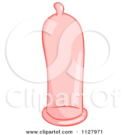 Cartoon Of A Pink Latex Condom - Royalty Free Vector Clipart by Hit Toon