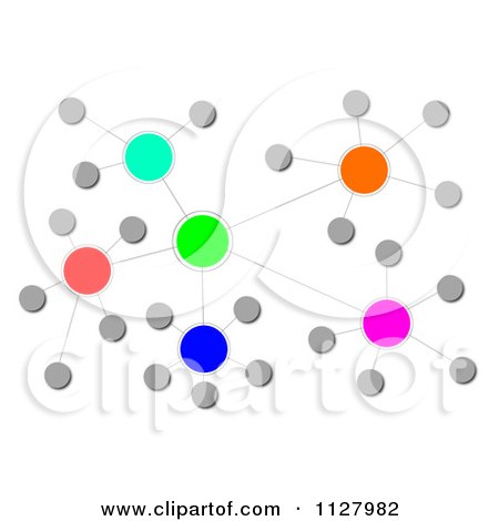 Clipart Of A Colorful Cluster Network 2 - Royalty Free CGI Illustration by oboy