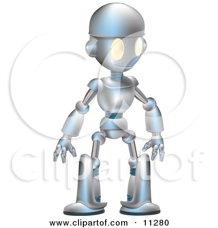 Friendly Futuristic Robot Clipart Illustration by AtStockIllustration