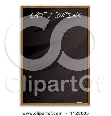Clipart Of A Restaurant Eat And Drink Blackboard Menu - Royalty Free Vector Illustration by michaeltravers