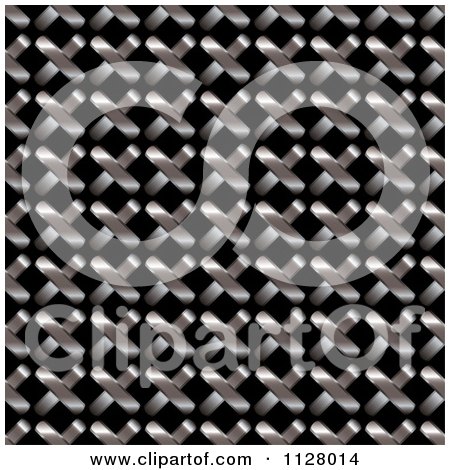 Clipart Of A Metal Grid Texture Background - Royalty Free Vector Illustration by michaeltravers