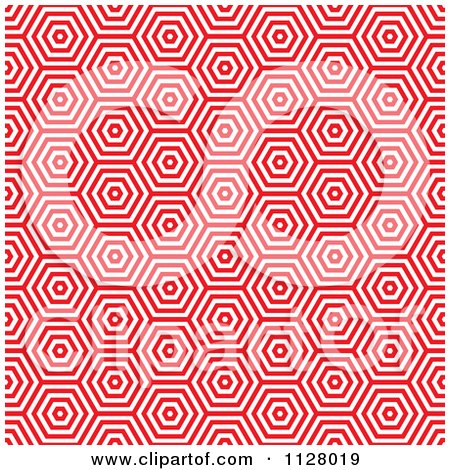 Clipart Of A Seamless Red Hexagon Pattern Background - Royalty Free Vector Illustration by michaeltravers