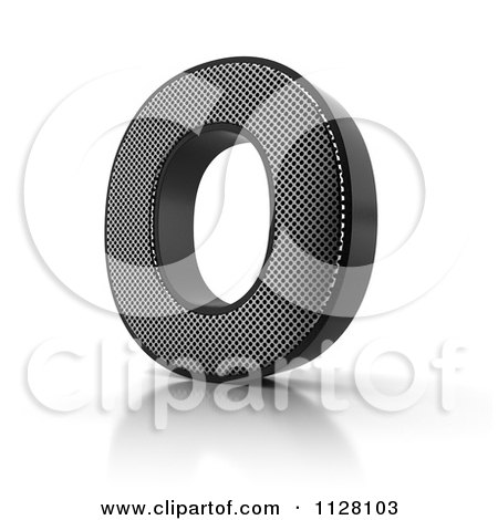 Clipart Of A 3d Perforated Metal Letter O - Royalty Free CGI Illustration by stockillustrations