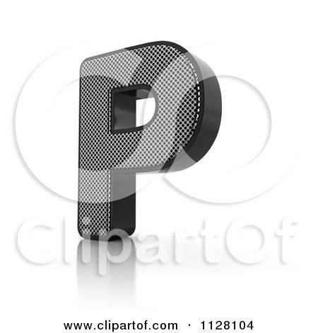Clipart Of A 3d Perforated Metal Letter P - Royalty Free CGI Illustration by stockillustrations