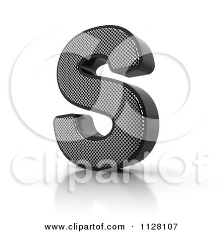 Clipart Of A 3d Perforated Metal Letter S - Royalty Free CGI Illustration by stockillustrations