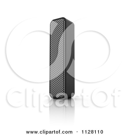 Clipart Of A 3d Perforated Metal Letter I - Royalty Free CGI Illustration by stockillustrations