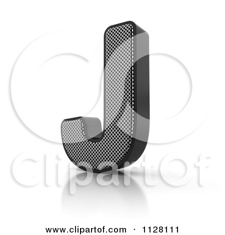 Clipart Of A 3d Perforated Metal Letter J - Royalty Free CGI Illustration by stockillustrations
