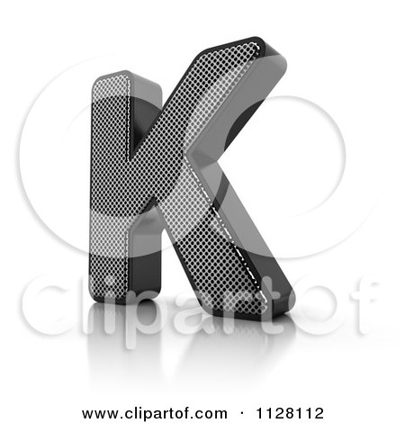 Clipart Of A 3d Perforated Metal Letter K - Royalty Free CGI Illustration by stockillustrations
