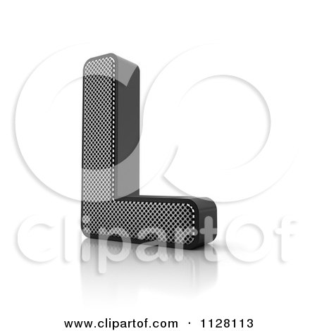 Clipart Of A 3d Perforated Metal Letter L - Royalty Free CGI Illustration by stockillustrations