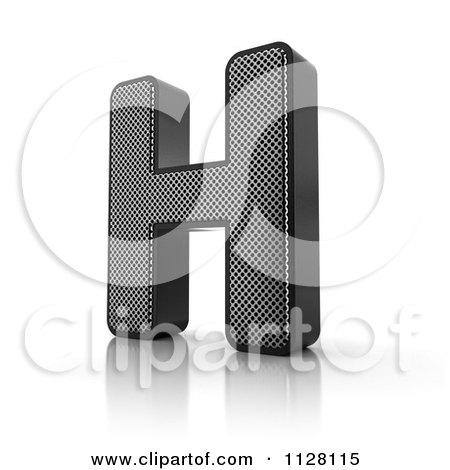 Clipart Of A 3d Perforated Metal Letter H - Royalty Free CGI Illustration by stockillustrations