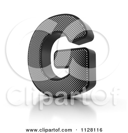 Clipart Of A 3d Perforated Metal Letter G - Royalty Free CGI Illustration by stockillustrations
