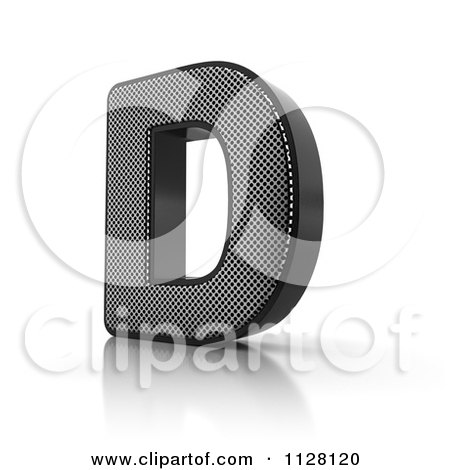 Clipart Of A 3d Perforated Metal Letter D - Royalty Free CGI Illustration by stockillustrations
