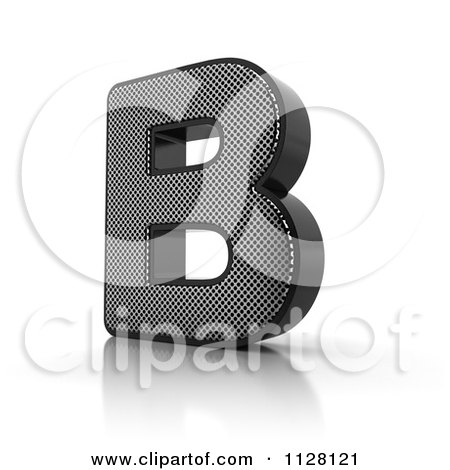 Clipart Of A 3d Perforated Metal Letter B - Royalty Free CGI Illustration by stockillustrations