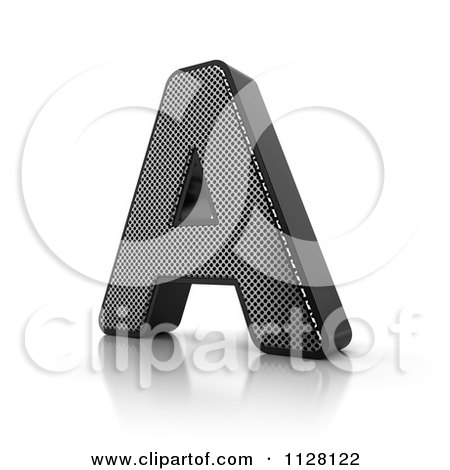 Clipart Of A 3d Perforated Metal Letter A - Royalty Free CGI Illustration by stockillustrations