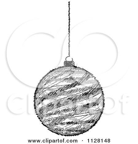 Clipart Of A Doodled Striped Christmas Bauble - Royalty Free Vector Illustration by Andrei Marincas