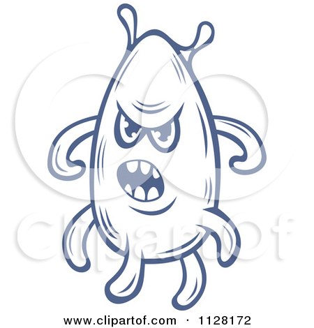 Clipart Of A Cute Blue AMoeba Or Monster 5 - Royalty Free Vector Illustration by Vector Tradition SM
