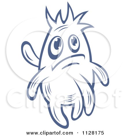 Clipart Of A Cute Blue AMoeba Or Monster 2 - Royalty Free Vector Illustration by Vector Tradition SM