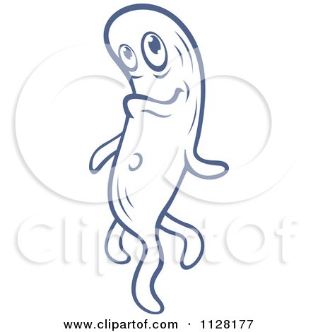 Clipart Of A Cute Blue AMoeba Or Monster 6 - Royalty Free Vector Illustration by Vector Tradition SM