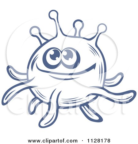 Clipart Of A Cute Blue AMoeba Or Monster 7 - Royalty Free Vector Illustration by Vector Tradition SM