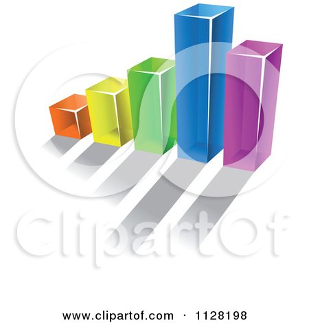 Clipart Of A 3d Colorful Bar Graph And Shadow 12 - Royalty Free Vector Illustration by Vector Tradition SM