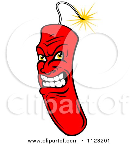 Clipart Of A Mad Red Dynamite Mascot - Royalty Free Vector Illustration by Vector Tradition SM
