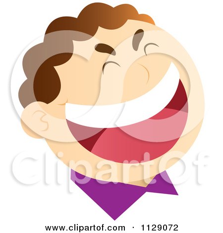 Cartoon Of A Laughing Mans Face 2 - Royalty Free Vector Clipart by YUHAIZAN YUNUS