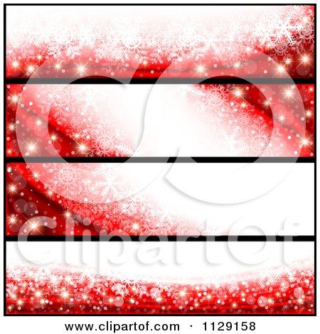 Clipart Of Red Christmas Snowflake Website Banners - Royalty Free Vector Illustration by dero