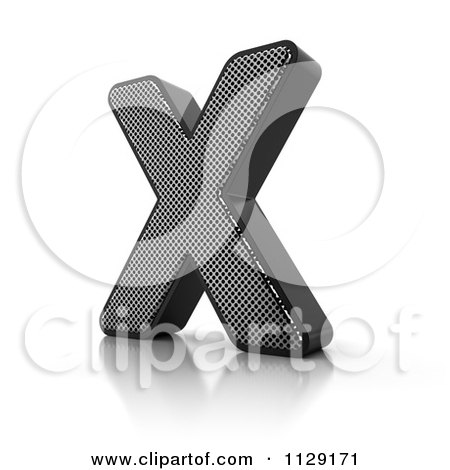 Clipart Of A 3d Perforated Metal Letter X - Royalty Free CGI Illustration by stockillustrations