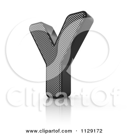 Clipart Of A 3d Perforated Metal Letter Y - Royalty Free CGI Illustration by stockillustrations