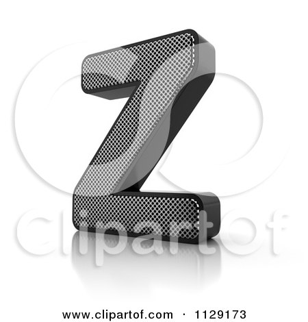 Clipart Of A 3d Perforated Metal Letter Z - Royalty Free CGI Illustration by stockillustrations