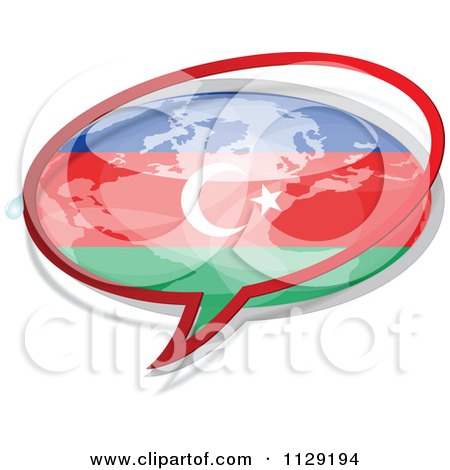 Clipart Of An Azerbaijan Flag Chat Balloon - Royalty Free Vector Illustration by Andrei Marincas
