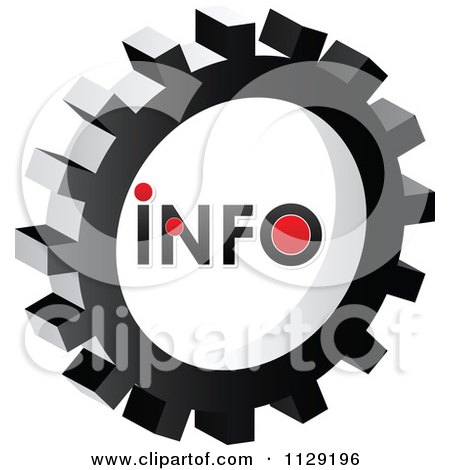 Clipart Of An Info Gear Cog Icon - Royalty Free Vector Illustration by Andrei Marincas