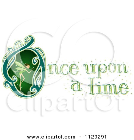 Cartoon Of Once Upon A Time Text With A Fairy - Royalty Free Vector Clipart by BNP Design Studio
