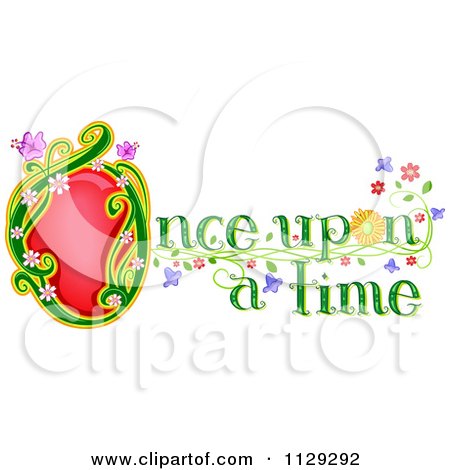 Cartoon Of Once Upon A Time Fairy Tale Text  - Royalty Free Vector Clipart by BNP Design Studio