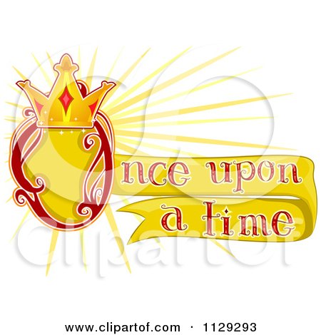 Cartoon Of Once Upon A Time Text With A Fairy Tale Crown - Royalty Free Vector Clipart by BNP Design Studio
