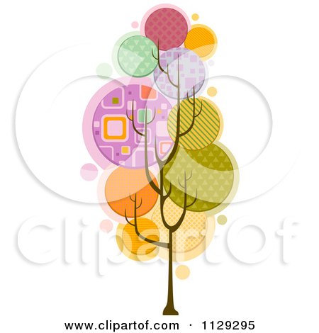 Cartoon Of A Funky Tree With Abstract Foliage - Royalty Free Vector Clipart by BNP Design Studio