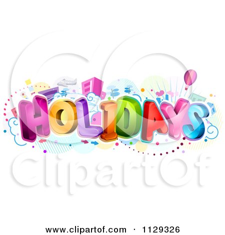 Cartoon Of The colorful word HOLIDAYS - Royalty Free Vector Clipart by BNP Design Studio