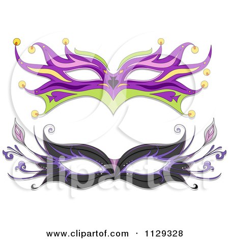 Cartoon Of Masquerade Ball Masks - Royalty Free Vector Clipart by BNP Design Studio