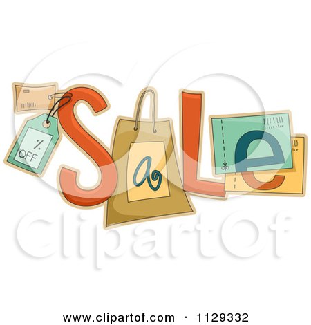 Cartoon Of The Word Sale Composed Of Tags And Coupons - Royalty Free Vector Clipart by BNP Design Studio