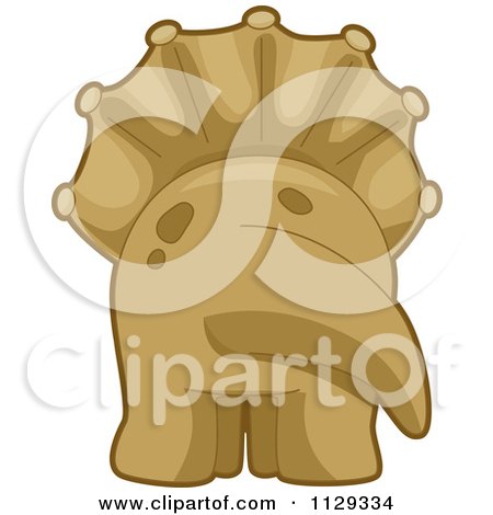 Cartoon Of A Triceratops Behind - Royalty Free Vector Clipart by BNP Design Studio