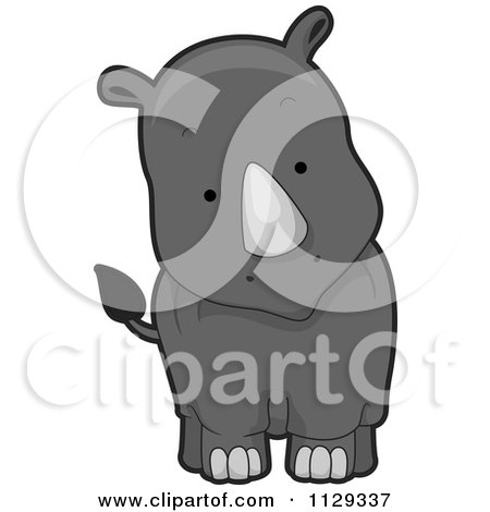 Cartoon Of A Cute Rhino - Royalty Free Vector Clipart by BNP Design Studio