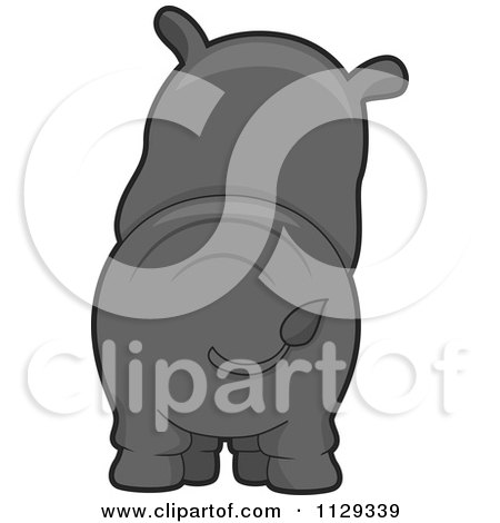 Cartoon Of A Rhino Behind - Royalty Free Vector Clipart by BNP Design Studio