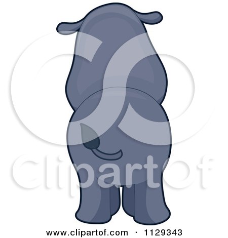 Cartoon Of A Hippo Behind - Royalty Free Vector Clipart by BNP Design Studio